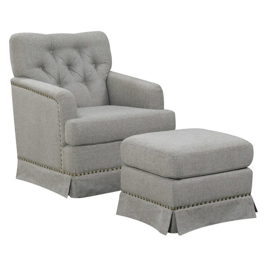 Upholstered Swivel Nursery Chair & Ottoman Set